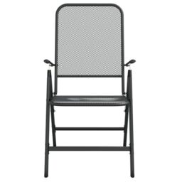 Berkfield Home 7 Piece Garden Dining Set Anthracite Metal Mesh in Black - thumbnail 5