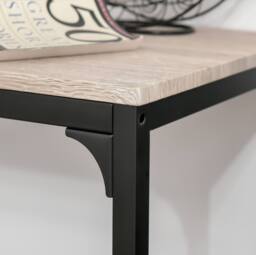 STILVORA Bar Table Set with metal frame in oak effect in Light Oak - thumbnail 7