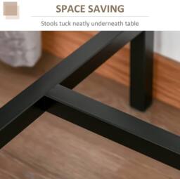STILVORA Bar Table Set with metal frame in oak effect in Light Oak - thumbnail 4