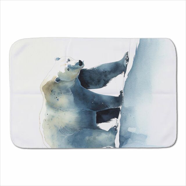 Warren Reed - Designer Polar Bear Watercolour Sherpa Blanket in Brown - Size: Large - image 1