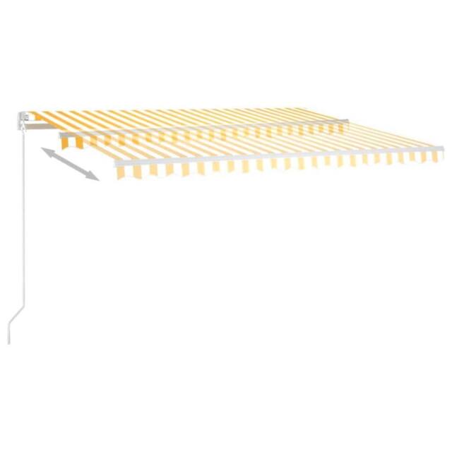 Berkfield Home Manual Retractable Awning 450x350 cm Yellow & White - image 1
