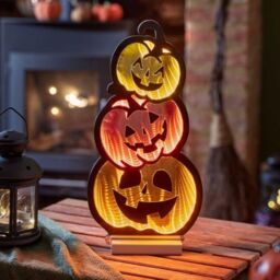 Garden Greatness Tiered Pumpkin LED Infinity Mirror Halloween Decor in Orange - Size: 1 Pack - thumbnail 1