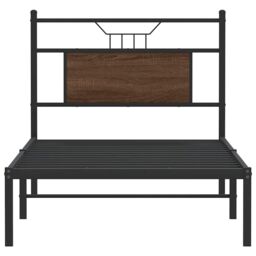Berkfield Home Bed Frame without Mattress Brown Oak 75x190 cm Small Single Engineered Wood - thumbnail 6