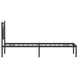 Berkfield Home Bed Frame without Mattress Brown Oak 75x190 cm Small Single Engineered Wood - thumbnail 7