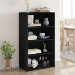 Berkfield Home Highboard Black 70x41x124 cm Engineered Wood - Size: 70 x 41 x 124 cm - thumbnail 1
