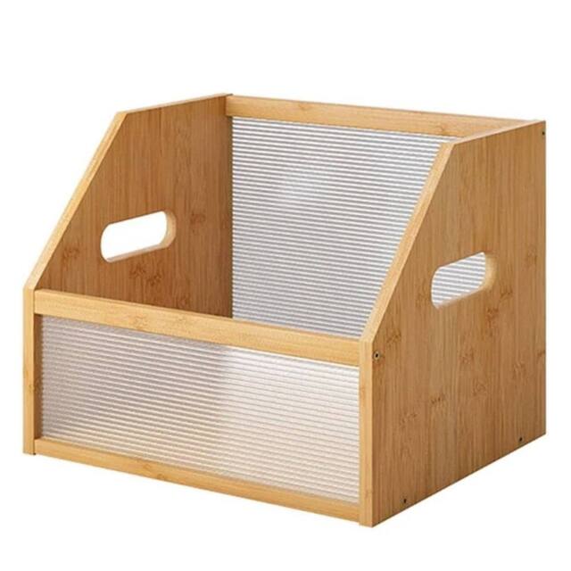 Kelvenix Bamboo Record Storage Holder Display Stand Rack in Brown - image 1
