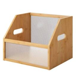 Kelvenix Bamboo Record Storage Holder Display Stand Rack in Brown - thumbnail 1