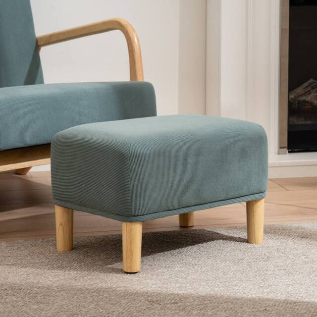 Scottish Everlastings Ltd Light Teal Cord Foot Stool - image 1