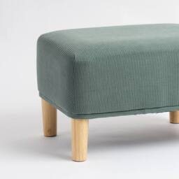 Scottish Everlastings Ltd Light Teal Cord Foot Stool - thumbnail 2