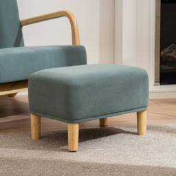 Scottish Everlastings Ltd Light Teal Cord Foot Stool - thumbnail 1