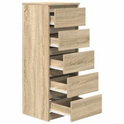 Berkfield Home Sideboard with Drawers Sonoma Oak 37.5x35x99 cm Engineered Wood in Brown - thumbnail 5