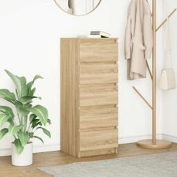Berkfield Home Sideboard with Drawers Sonoma Oak 37.5x35x99 cm Engineered Wood in Brown - thumbnail 1