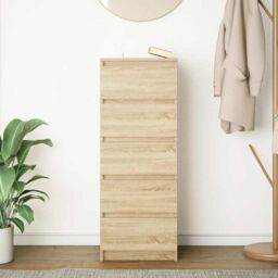 Berkfield Home Sideboard with Drawers Sonoma Oak 37.5x35x99 cm Engineered Wood in Brown - thumbnail 3