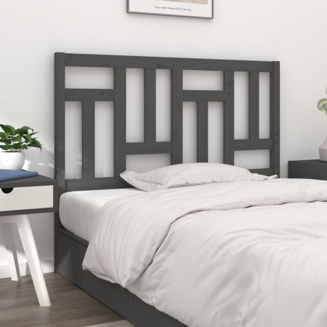 Berkfield Home Bed Headboard Grey 205.5x4x100 cm Solid Wood Pine - image 1