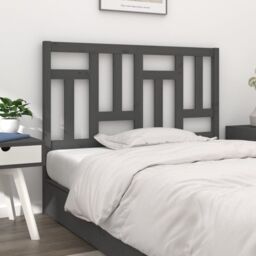 Berkfield Home Bed Headboard Grey 205.5x4x100 cm Solid Wood Pine - thumbnail 1