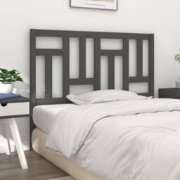 Berkfield Home Bed Headboard Grey 205.5x4x100 cm Solid Wood Pine - thumbnail 4