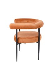 Living and Home Set of 2 Modern Dining Chairs with Black Metal Legs in Orange - thumbnail 5