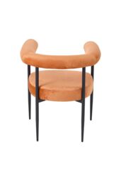 Living and Home Set of 2 Modern Dining Chairs with Black Metal Legs in Orange - thumbnail 8