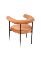 Living and Home Set of 2 Modern Dining Chairs with Black Metal Legs in Orange - thumbnail 7