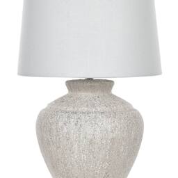 Wyld and Coco Table Lamp - Beige Ceramic Base Handmade Cotton Shade Traditional - thumbnail 2