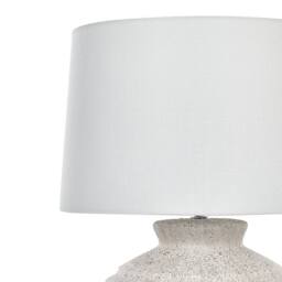 Wyld and Coco Table Lamp - Beige Ceramic Base Handmade Cotton Shade Traditional - thumbnail 5