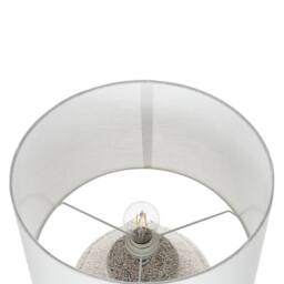 Wyld and Coco Table Lamp - Beige Ceramic Base Handmade Cotton Shade Traditional - thumbnail 6