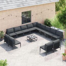 Berkfield Home Garden Sofa Set 13 pcs Anthracite Steel - thumbnail 5