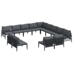 Berkfield Home Garden Sofa Set 13 pcs Anthracite Steel - thumbnail 2
