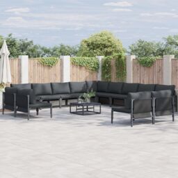 Berkfield Home Garden Sofa Set 13 pcs Anthracite Steel - thumbnail 1