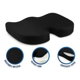 SPETLEK Premium Memory Foam Seat Cushion Comfort Pad for Home or Office Black - Size: 100 cm x 190 cm - thumbnail 3