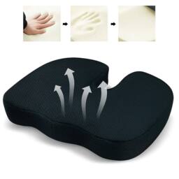 SPETLEK Premium Memory Foam Seat Cushion Comfort Pad for Home or Office Black - Size: 100 cm x 190 cm - thumbnail 2