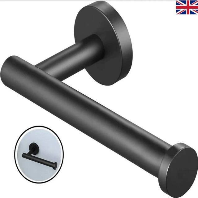 EONLION Black Stainless Steel Roll Paper Holder Strong Self Stick Wall Mount - image 1