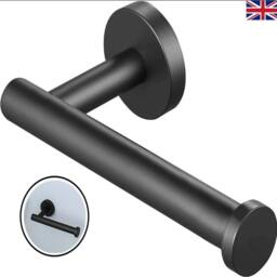 EONLION Black Stainless Steel Roll Paper Holder Strong Self Stick Wall Mount