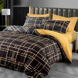 Grace Premium Microfiber Duvet Cover Set Lightweight & Breathable in Gold - Size: Super King - thumbnail 1