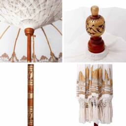 Berkfield Home Manual Cream 180-190 cm Cotton fabrics & Wood & Bamboo - thumbnail 5