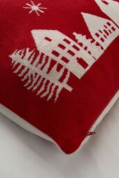 BHS Father Christmas on Sleigh Cushion in Red - Size: 50 cm x 50 cm - thumbnail 3