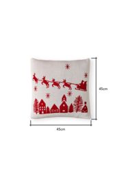 BHS Father Christmas on Sleigh Cushion in Red - Size: 50 cm x 50 cm - thumbnail 4
