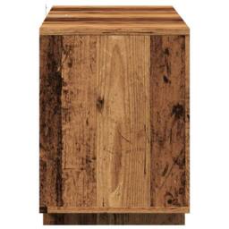 Berkfield Home TV Cabinet Old Wood 130x35x50 cm Engineered Wood in Brown - Size: 130 x 35 x 50 cm - thumbnail 6