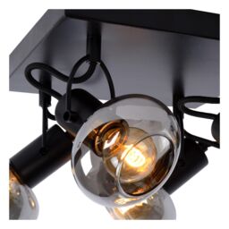 Lucide 'MADEE' Dimmable Stylish Rotatable Indoor Ceiling Spotlight 4xE14 in Black - thumbnail 5