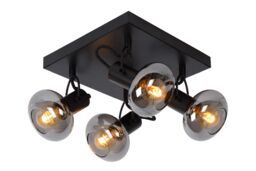 Lucide 'MADEE' Dimmable Stylish Rotatable Indoor Ceiling Spotlight 4xE14 in Black - thumbnail 1