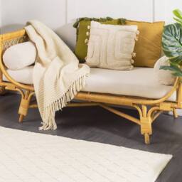 Wyld and Coco Off White Wool and Viscose Area Rug 80 x 150 cm Hand-Woven - Size: 80 cm x 150 cm