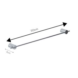 Showerdrape Vitality 500mm Chrome Stainless Steel Wall Mounted Towel Rail in Metallic Silver - thumbnail 3
