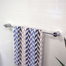 Showerdrape Vitality 500mm Chrome Stainless Steel Wall Mounted Towel Rail in Metallic Silver - thumbnail 2