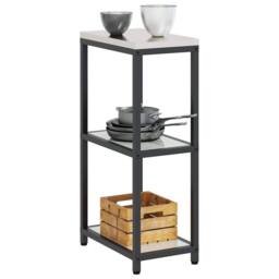 Berkfield Home Kitchen Storage Shelf with Storage Silver Galvanised steel - thumbnail 1
