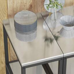 Berkfield Home Kitchen Storage Shelf with Storage Silver Galvanised steel - thumbnail 5
