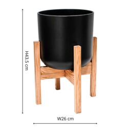 Ivyline Lisbon Pot & Stand Anthracite D26cm in Black - thumbnail 2