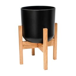 Ivyline Lisbon Pot & Stand Anthracite D26cm in Black - thumbnail 4