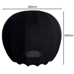 CGC Lighting Lila Black Rounded Ribbed Stretch Cotton Fabric Lampshade - thumbnail 6