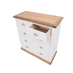 Cabinet Bits Tropea 5 Drawer Chest of Drawers Chrome Cup Handle in Off-White - thumbnail 4