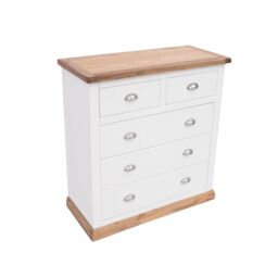 Cabinet Bits Tropea 5 Drawer Chest of Drawers Chrome Cup Handle in Off-White - thumbnail 3